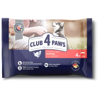 Club4Paws Premium konserv koertele kalkunilihaga kastmes 4*0,85g