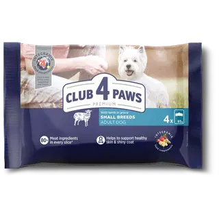 Club4Paws Premium konserv väikest. tõugudele lambalihaga kastmes 4*0,85g