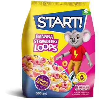 Start banaani- ja maasikamaitselised rõngad 500g