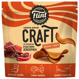 Flint Craft Grenki vürtsikad vinnutatud liha maitselised  lainelised leivakesed 80g