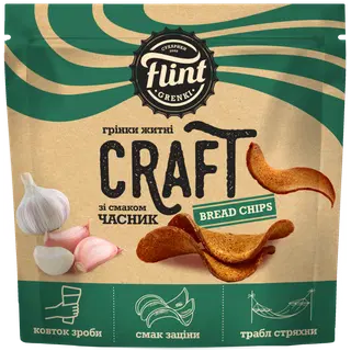 Flint Craft Grenki küüslaugumaitselised lainelised leivakesed 80g
