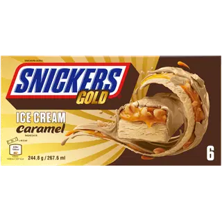 Snickers Jäätis Gold 6-pakk 244,8 g/267,6 ml