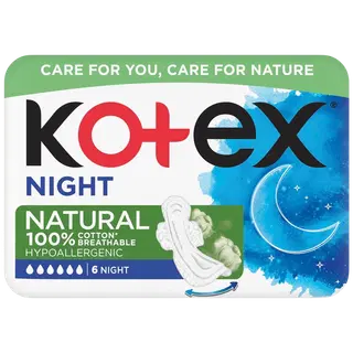 Hügieeniside Kotex Natural Night 6tk