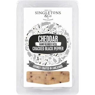Singletons & Co musta pipraga Cheddari juustu viilud, 150 g