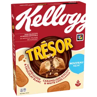 Kellogg's Tresor karamelli ja valge šok teraviljapadjakesed 375g