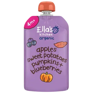 Ella´s Kitchen kõrvitsa-õuna-mustikapüree 120 g, öko, alates 4-elukuust