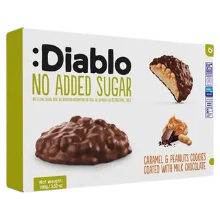 Diablo caramelpeanut küpsised choco lisatud suhkruta 100g