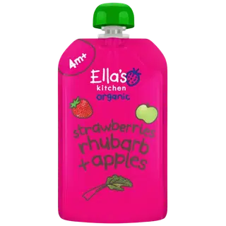 Ella's Kitchen Maasika-rabarberipüree 4k, 120g