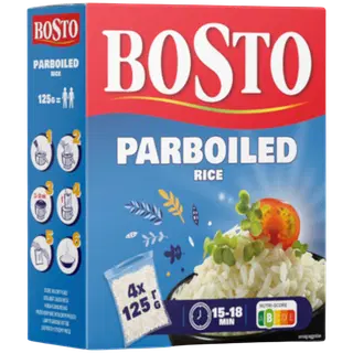 Bosto aurutatud riis (parboiled) 4x125g