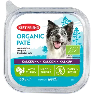 Best Friend pasteet kalkunilihaga koerale, teraviljavaba, 150g