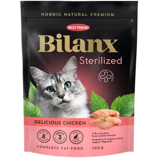 Best Friend Bilanx kuivtoit kana steriliseeritud kassidele teraviljavaba 700 g