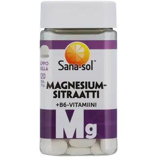 Sana-Sol magneesiumtsitraat + B6 vitamiinid 120 tk