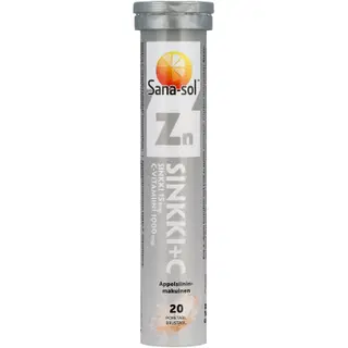 Sana-Sol apelsiinimaitselised joogitabletid tsink + C-vitamiin 1000mg 20tk