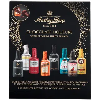 ANTHON BERG šokolaadipudelid alkoholitäidisega 125g