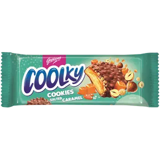 Coolky soolatud karamelli ja piimašokolaadiga kaetud küpsised 140g