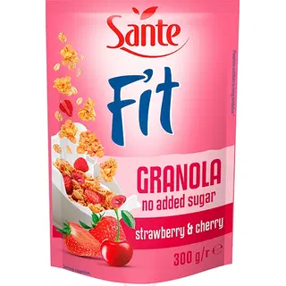 Sante fit granola maasika-kirsi, ilma lisatud suhkruta 300g
