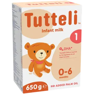Tutteli 1 piimal põhinev imiku piimasegu kasutamiseks sünnist, 650g