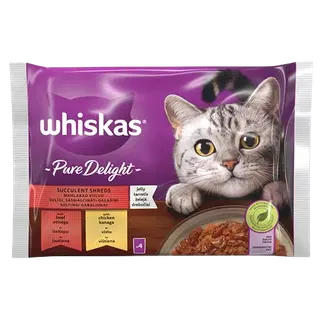 Whiskas kiisueine mahlakad veise ja kanaviilud tarrendis 4*85g