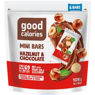 Mini batoonid GOOD CALORIES sarapuupähkli ja šokolaadiga 18gx 6