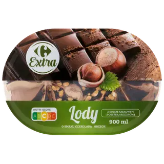Carrefour Extra Šokolaadi-Pähklimaitseline Jäätis 900 ml