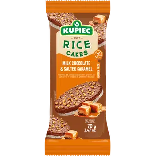 Riisivahvlid piimašokolaadi ja soolase karamelli tükkidega, KUPIEC, 70 g