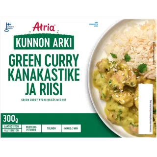 Atria Kunnon Arki kana rohelise karrikastme ja riisiga, 300 g
