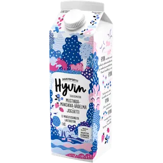 Juustoportti Hyvin mustika-maasika-vaarikajogurt, laktoosivaba, 1 kg