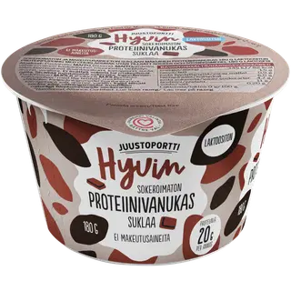 Juustoportti Hyvin šokolaadimaitseline proteiinipuding, laktoosivaba, 180 g