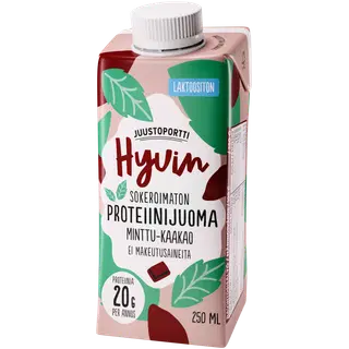 JP Hyvin pipaprmündi-kakao proteiinijook 250 ml