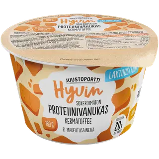 Juustoportti Hyvin karamellimaitseline proteiinipuding, laktoosivaba, 180 g