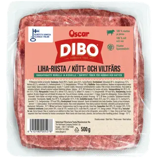 Dibo külmutatud veise-ulukiliha koertele ja kassidele 500g