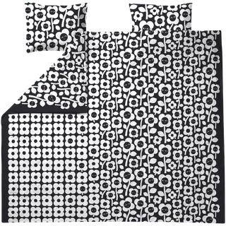 Voodipesukomplekt 240x210+2x50x60 must/valge