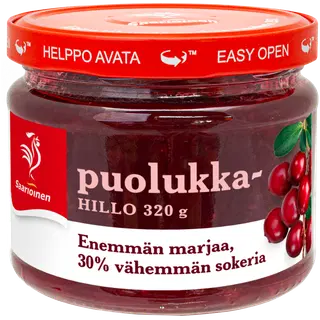 Saarioinen, vähendatud suhkrusisaldusega pohlamoos, 320 g