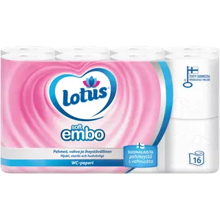 Tualettpaber Lotus Soft Embo 3-kihiline 16tk