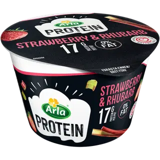 Arla Protein maasika- ja rabarberimaitseine laktoosivaba kohupiim, 200 g