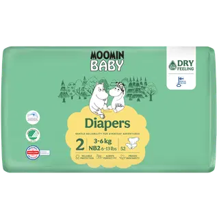 Moomin Baby Newborn teipmähkmed S2, 3-6 kg, 52 tk