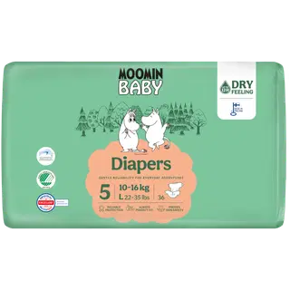 Moomin Baby teipmähkmed S5, 10-16 kg, 36 tk