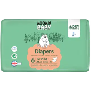 Moomin Baby teipmähkmed S6, 12-24kg, 30 tk
