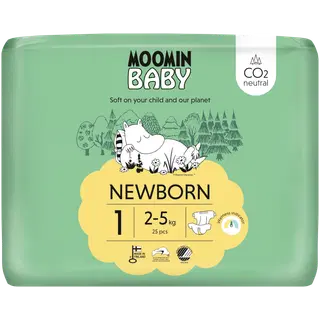 Mähkmed Newborn Nr1 2-5kg, Moomin Baby, 25 tk
