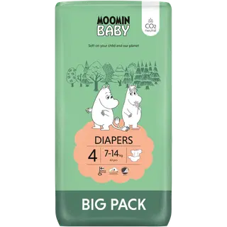Moomin baby teipmähkmed 4 63tk 7-14kg