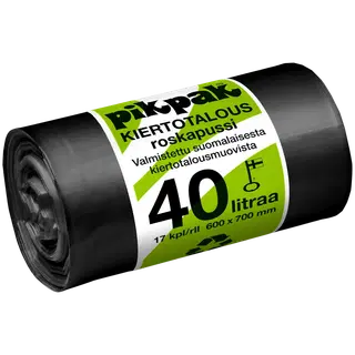 PikPak prügikotid 40l 17tk must