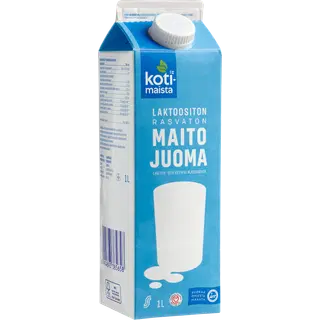 Kotimaista laktoosi- ja rasvavaba piimajook, 1 L