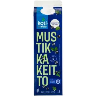 Kotimaista mustikakissell magustamata, 1l
