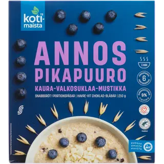 Kotimaista kiirpuder valge šokolaadi ja mustikatega, 210 g