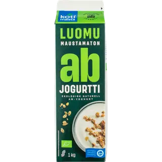 Kotimaista maitsestamata mahe AB-jogurt, 1 kg