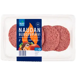 Kotimaista veiselihaburger 4tk/500g