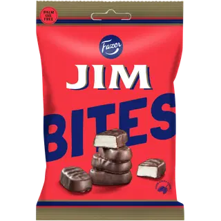 Fazer Jim Bites tumeda šokolaadiga 94g