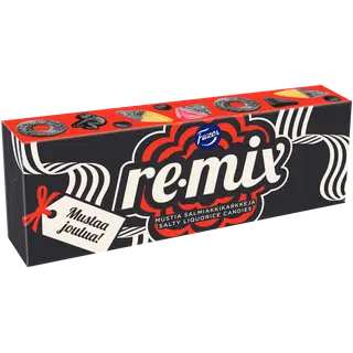 Fazer Remix Mustad Jõulud kommikarp 430g