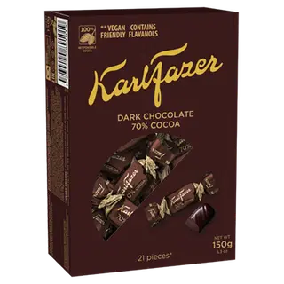 KARL FAZER Dark 70% kommikarp 150g