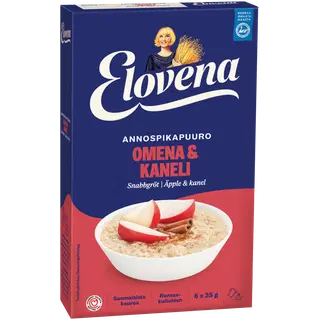 Elovena õuna-kaneeli-kiirpudruportsjonid 6 × 35 g
